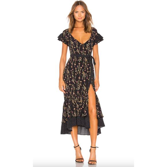 LIKELY Melanie Flared Ruffle Midi Dress Size 2 - Picture 1 of 10